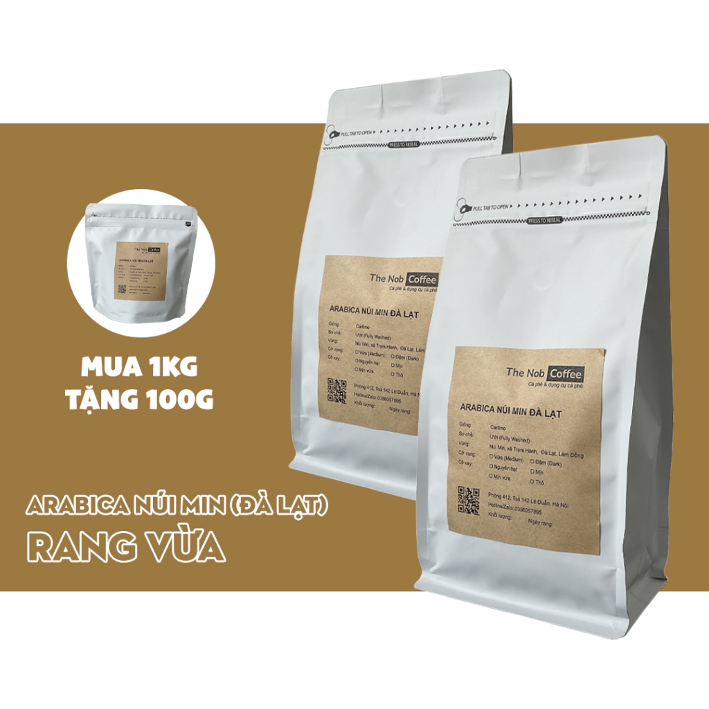 Cà phê Arabica Núi Min Đà Lạt - Rang Vừa | Nui Min Da Lat Arabica Coffee - Medium Roast