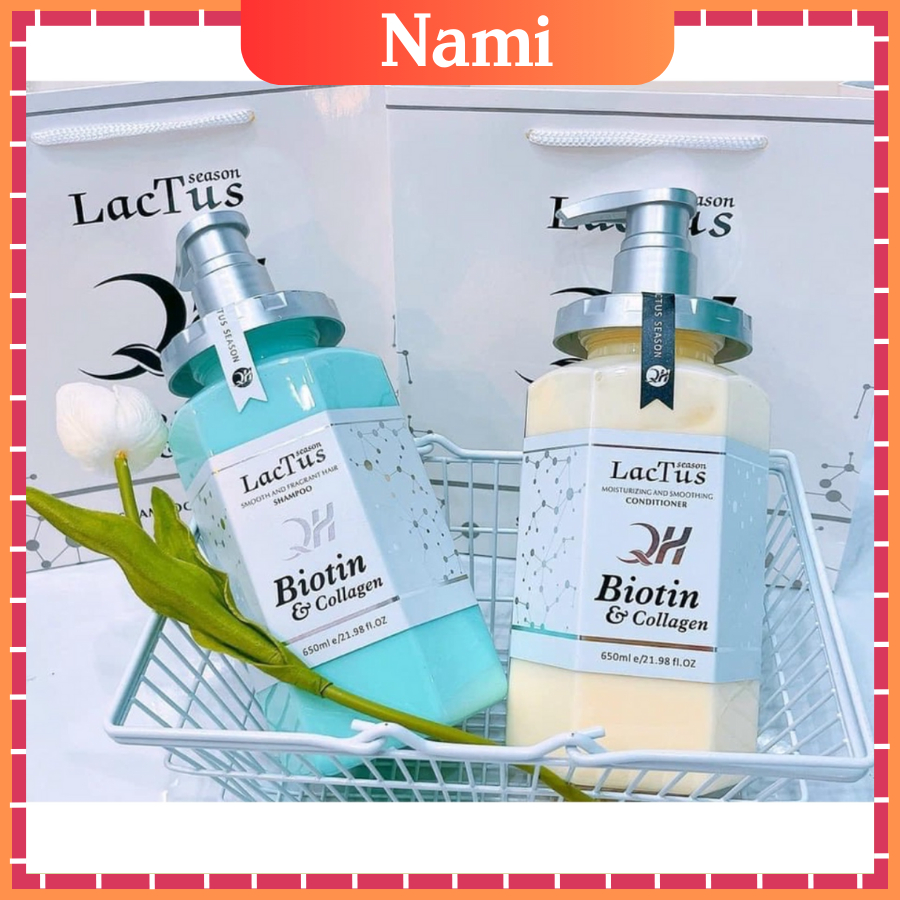 Dầu Gội Xả Biotin Lactus Season 650ml Phục Hồi Hư Tổn, Giảm Gãy Rụng Tóc,Ngăn Ngừa Gàu, Dầu Thừa và Bã Nhờn. NAMI 2023
