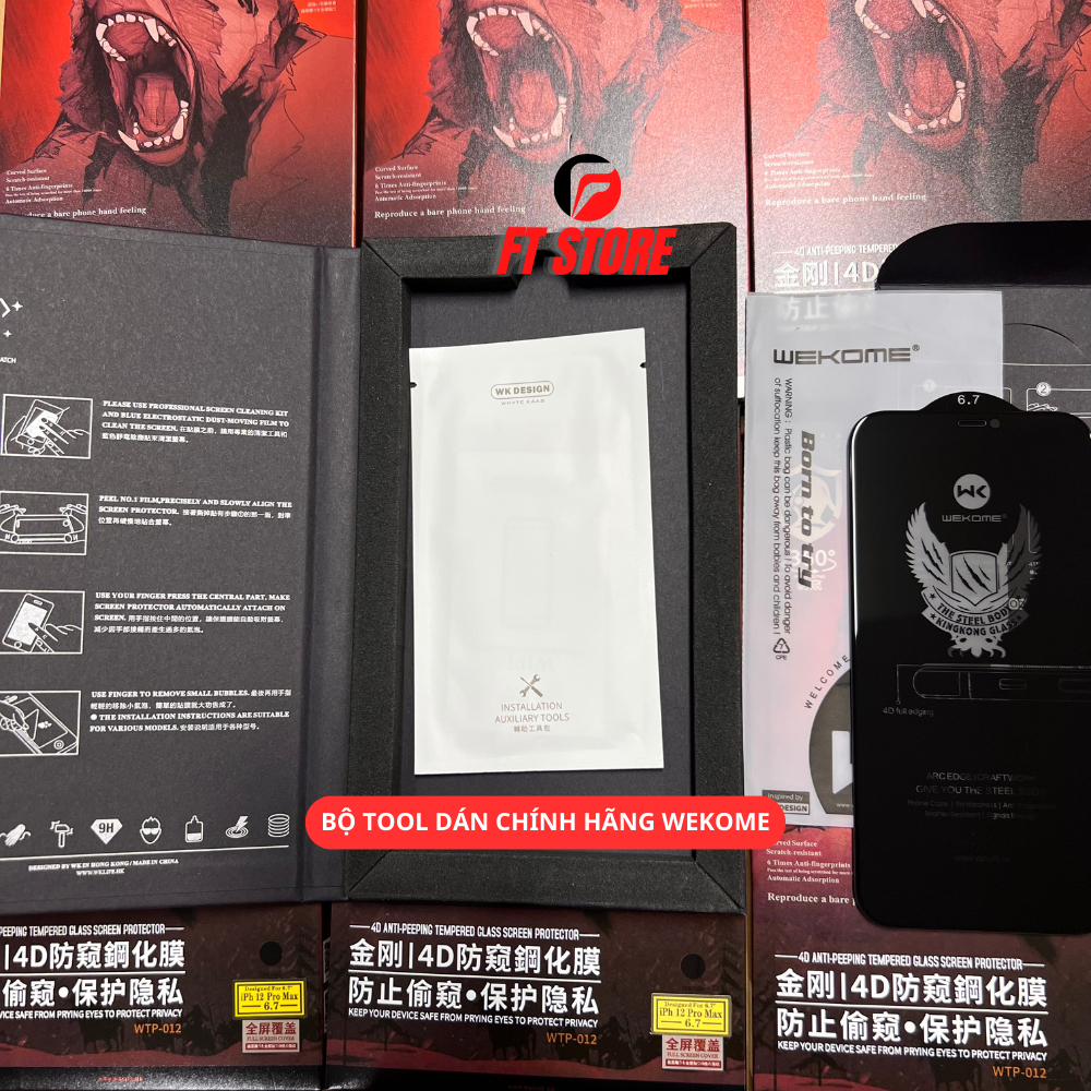 Kính Privacy (chống nhìn trộm) WEKOME 4D KINGKONG WTP-012 siêu cứng, fullmàn, chống vâng tay cho điện thoại - CHÍNH HÃNG