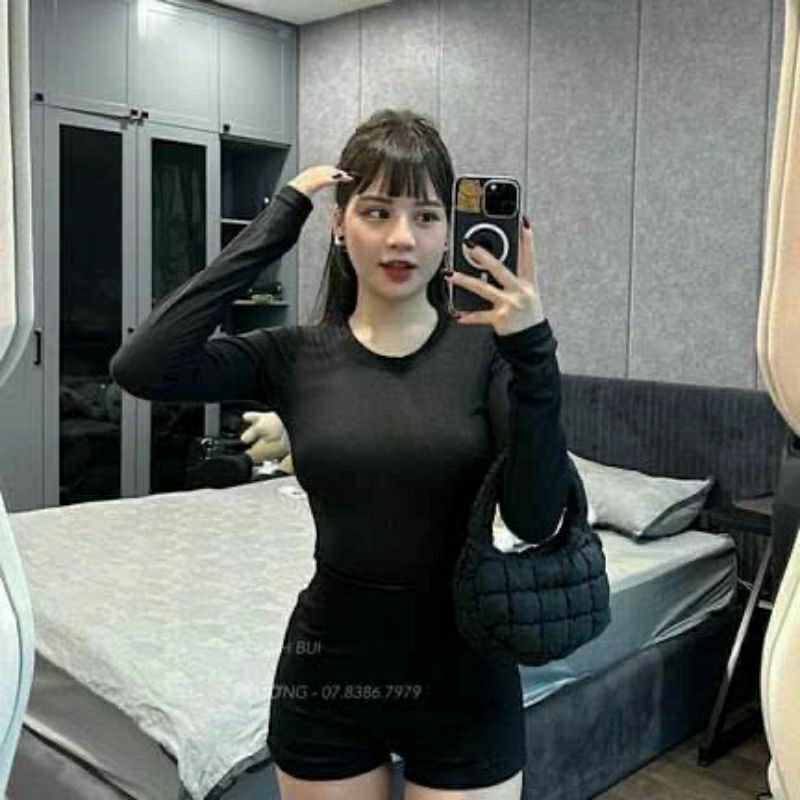 Set 3 áo thun nữ dài tay, xỏ ngón Vnxk siêu mát