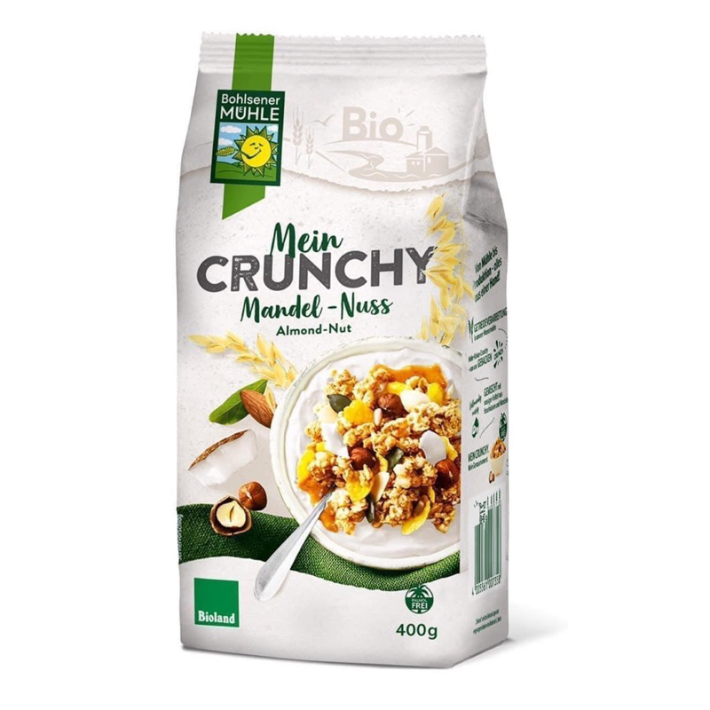 Ngũ cốc giòn hạnh nhân dừa hữu cơ Muhle 425g ( bao bì mới 400g )