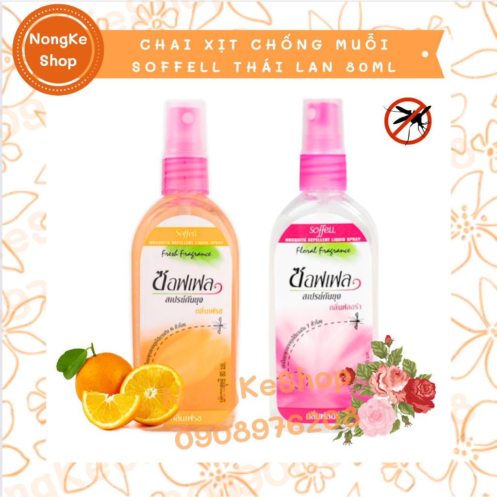 Xịt thoa chống muỗi Soffell Thái Lan 80ml