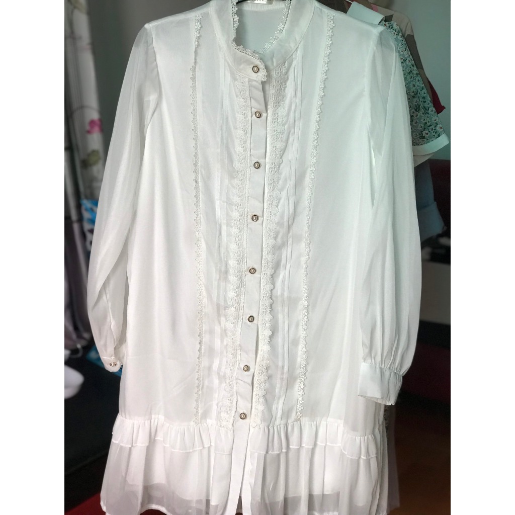 Váy ulzzang tiểu thư tay dài vintage