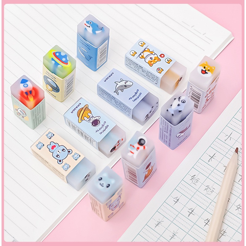 Combo 3 Gôm Tẩy Hình Chữ Nhật Dễ Thương Cho Bé Học Sinh