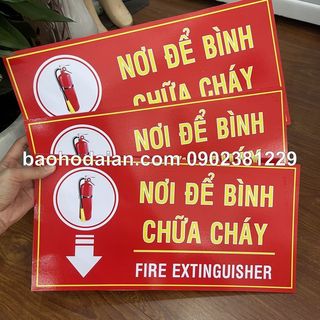 Biển báo nơi để bình chữa cháy decal dán Fomex 20 x 40cm
