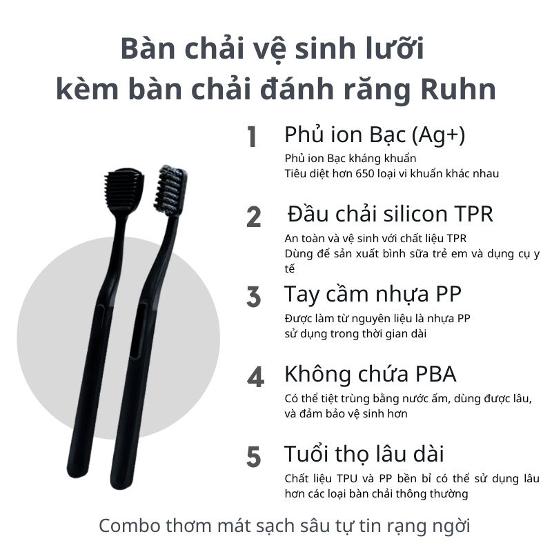 Bàn chải lưỡi Nhật Bản mềm mại không kích ứng Raoyi Ruhn phiên bản Couple Pro R374