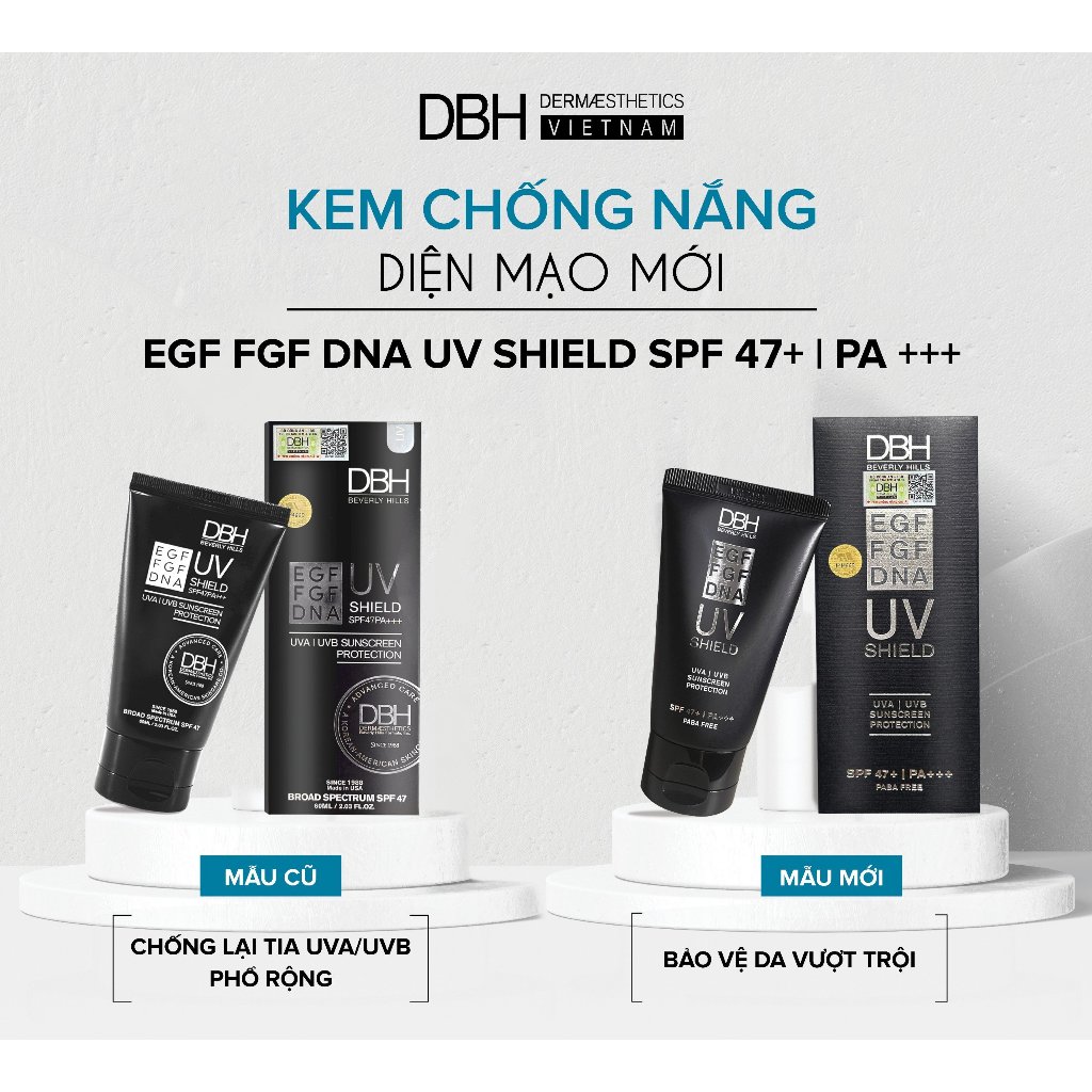 KEM CHỐNG NẮNG DBH- EGF/EGF/DNA UV SHIELD SPF47 PA+++