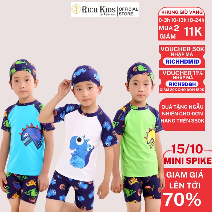 Bộ bơi kèm mũ cho bé trai RICHKIDS
