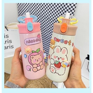  bình giữ nhiệt học sinh để balo cặp sách kèm stiker 2d dung tích 550ml 