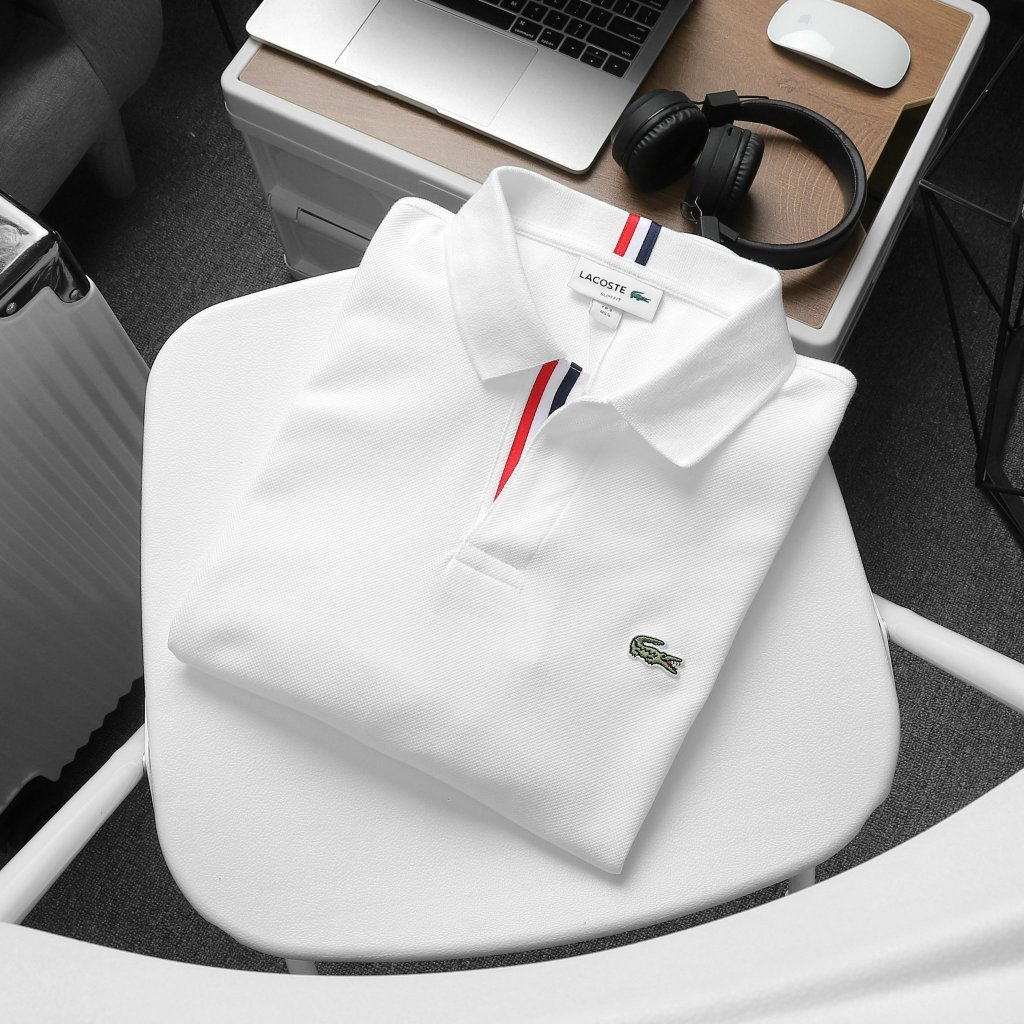 Áo polo cá sấu nam phối cờ Pháp cao cấp PL87