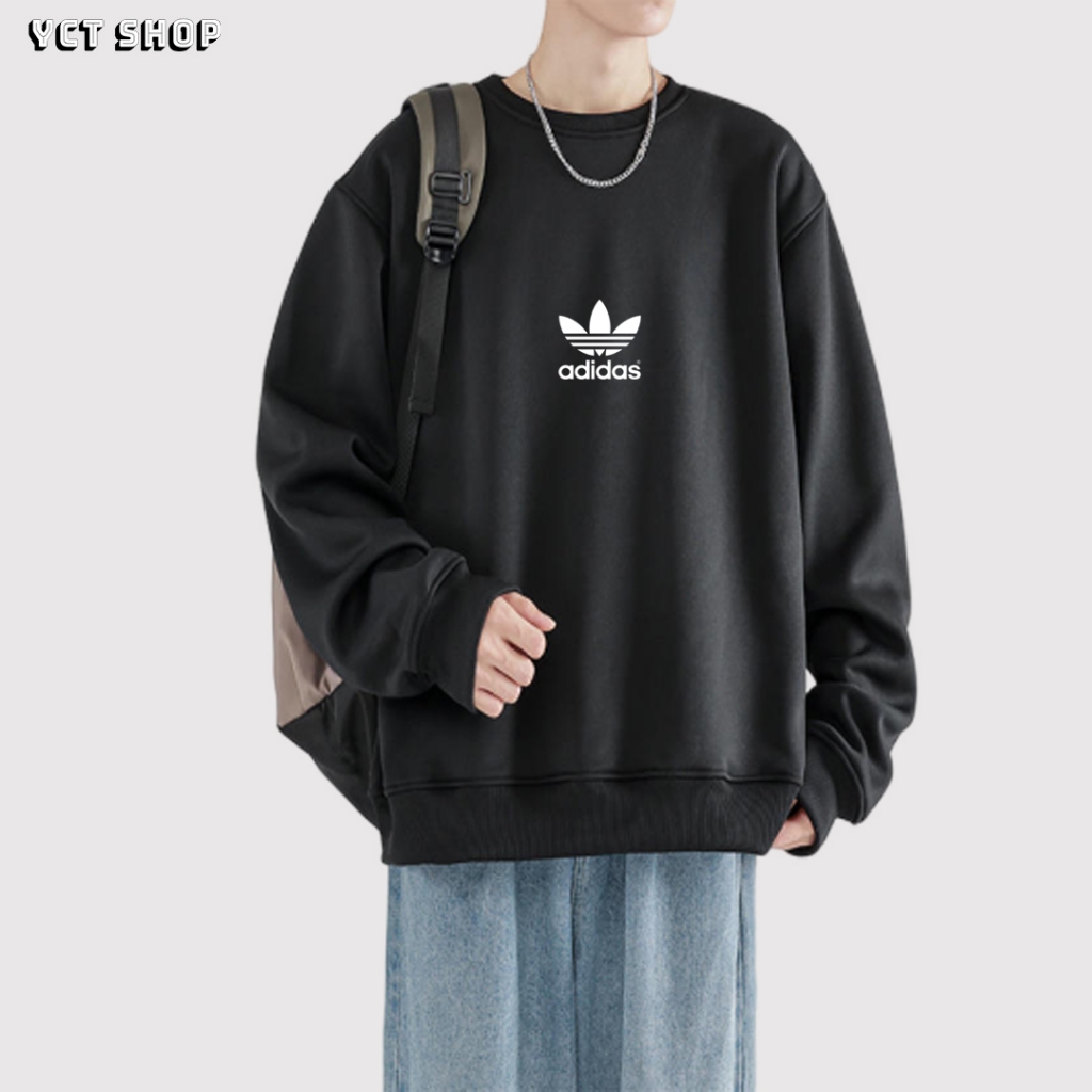 Áo sweater adidas unisex nam nữ basic tay dài chính hãng form mặc rộng rãi chất nỉ bông dày dặn YCT
