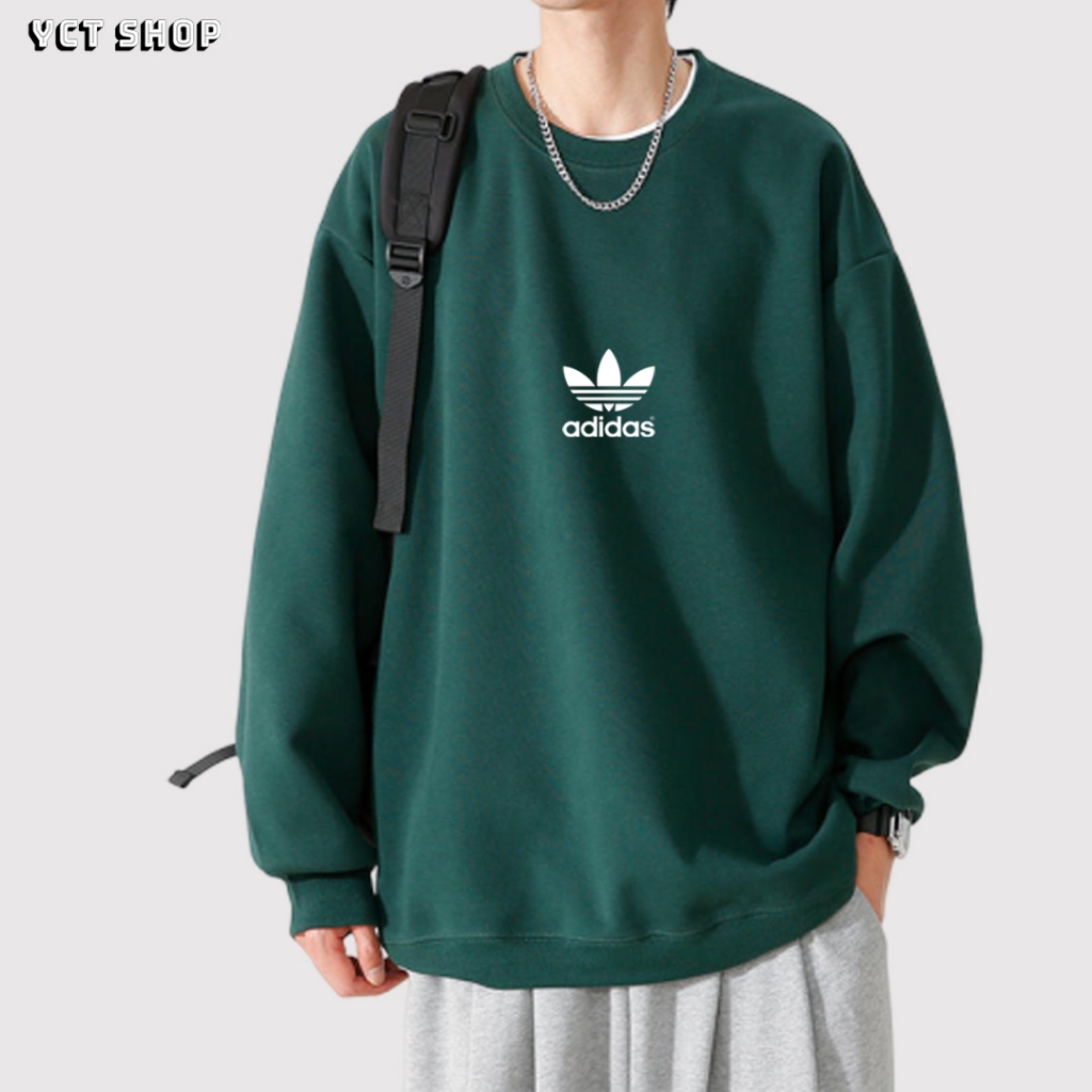 Áo sweater adidas unisex nam nữ basic tay dài chính hãng form mặc rộng rãi chất nỉ bông dày dặn YCT