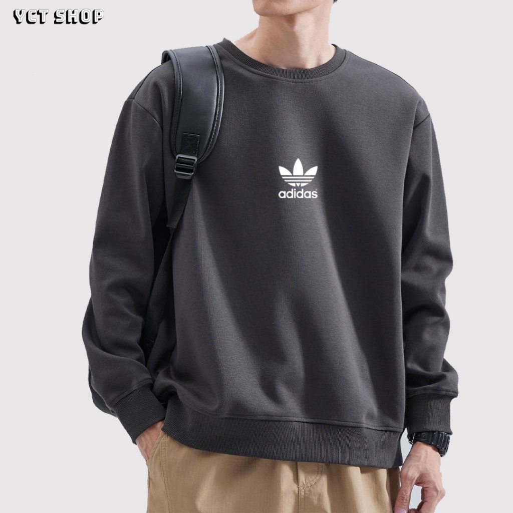 Áo sweater adidas unisex nam nữ basic tay dài chính hãng form mặc rộng rãi chất nỉ bông dày dặn YCT