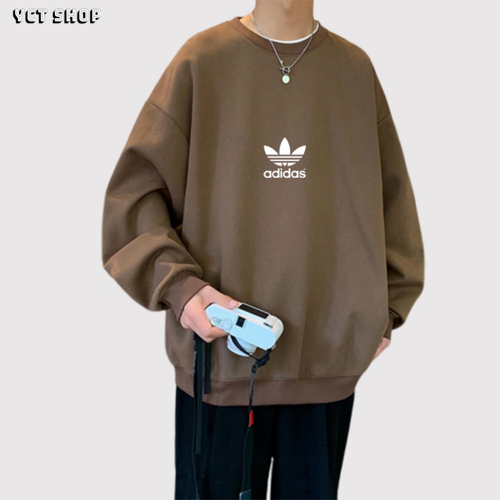 Áo sweater adidas unisex nam nữ basic tay dài chính hãng form mặc rộng rãi chất nỉ bông dày dặn YCT