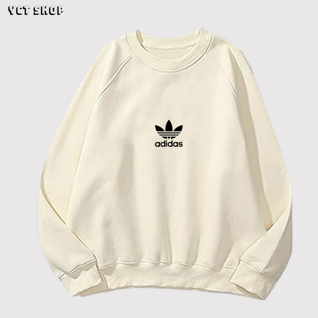 Áo sweater adidas unisex nam nữ basic tay dài chính hãng form mặc rộng rãi chất nỉ bông dày dặn YCT