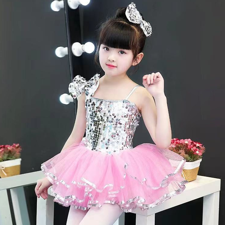 Sỉ Đầm Cho Bé Gái Học Múa Ballet Giá Rẻ. Váy Đầm Bale Siêu Xinh Trẻ Em Đủ Size Màu Trắng - Màu Hồng