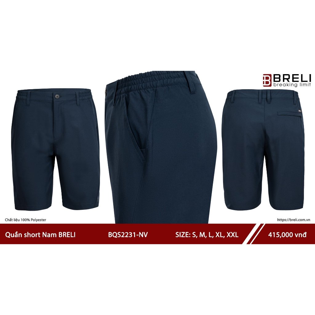 Quần short nam thể thao Breli - BQS2231-NV