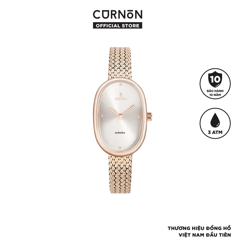 Đồng Hồ Nữ Curnon Aurora Morganite - Hàng Chính Hãng - Thiết Kế Tinh Tế, Độc Đáo, Kiểu Dáng Elipse -