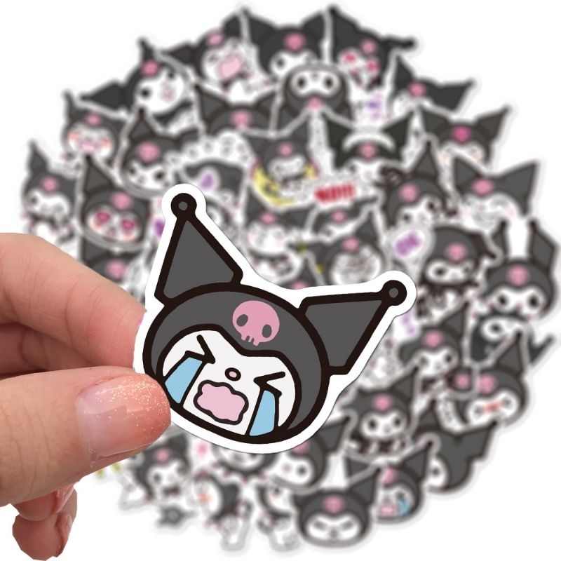 Bộ 50 hình dán sticker kuromi dễ thương cho bé dán vali, điện thoại, mũ bảo hiểm, bình nước, chất liệu decal PVC cao cấp