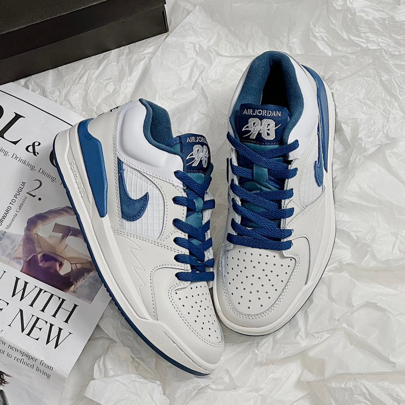JDK STORE_Giày Sneaker JD Stadium White Blue Trắng Xanh