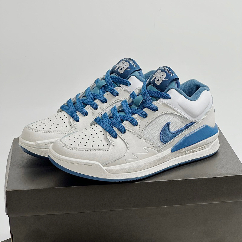 JDK STORE_Giày Sneaker JD Stadium White Blue Trắng Xanh