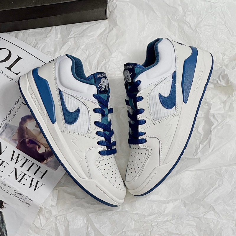 JDK STORE_Giày Sneaker JD Stadium White Blue Trắng Xanh
