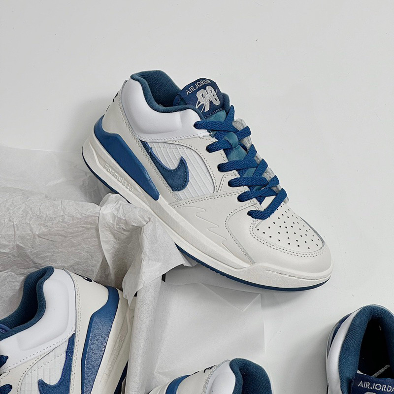 JDK STORE_Giày Sneaker JD Stadium White Blue Trắng Xanh