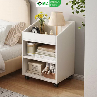 Kệ gỗ để đồ đa năng iga di chuyển dễ dàng với bánh xe 360 - gp190