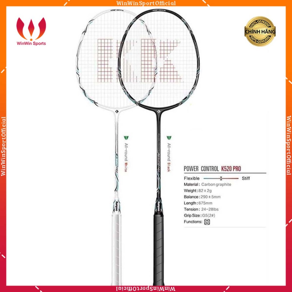 Vợt cầu lông Kumpoo K520pro, K520S, PC99, PC77 Pro chính hãng, căng sẵn 10kg tặng kèm bao đựng và quấn cán