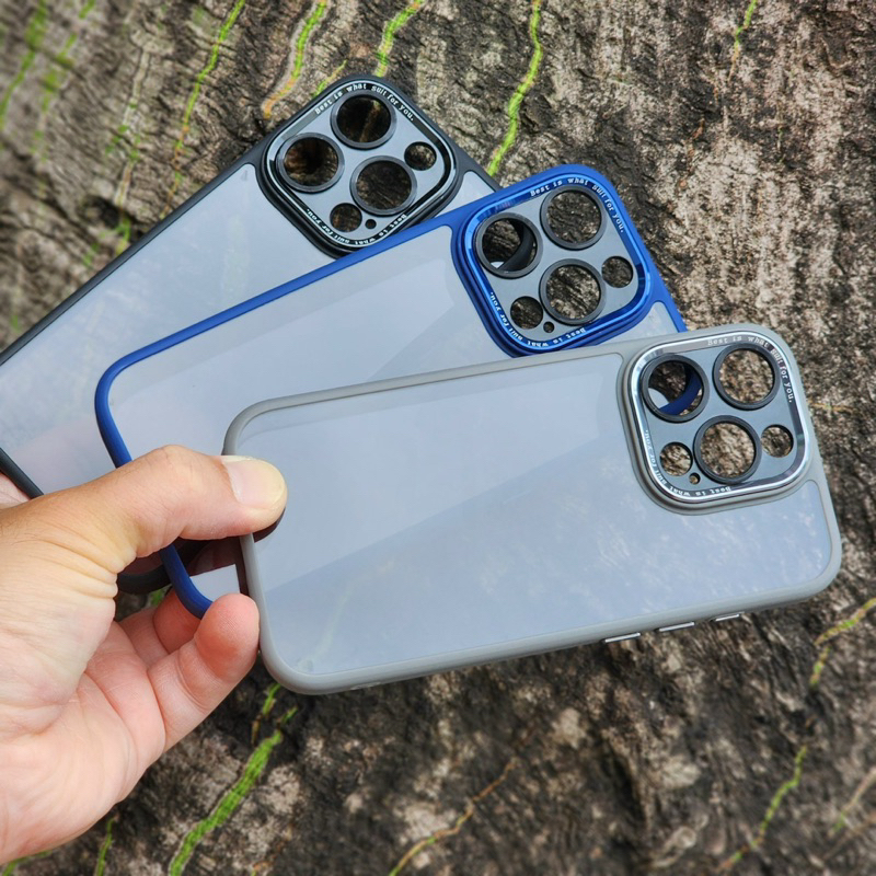 Ốp lưng Meruyi Skin trong đen viền màu iPhone 15 Pro/ 15 Pro Max bảo vệ cụm camera siêu đẹp