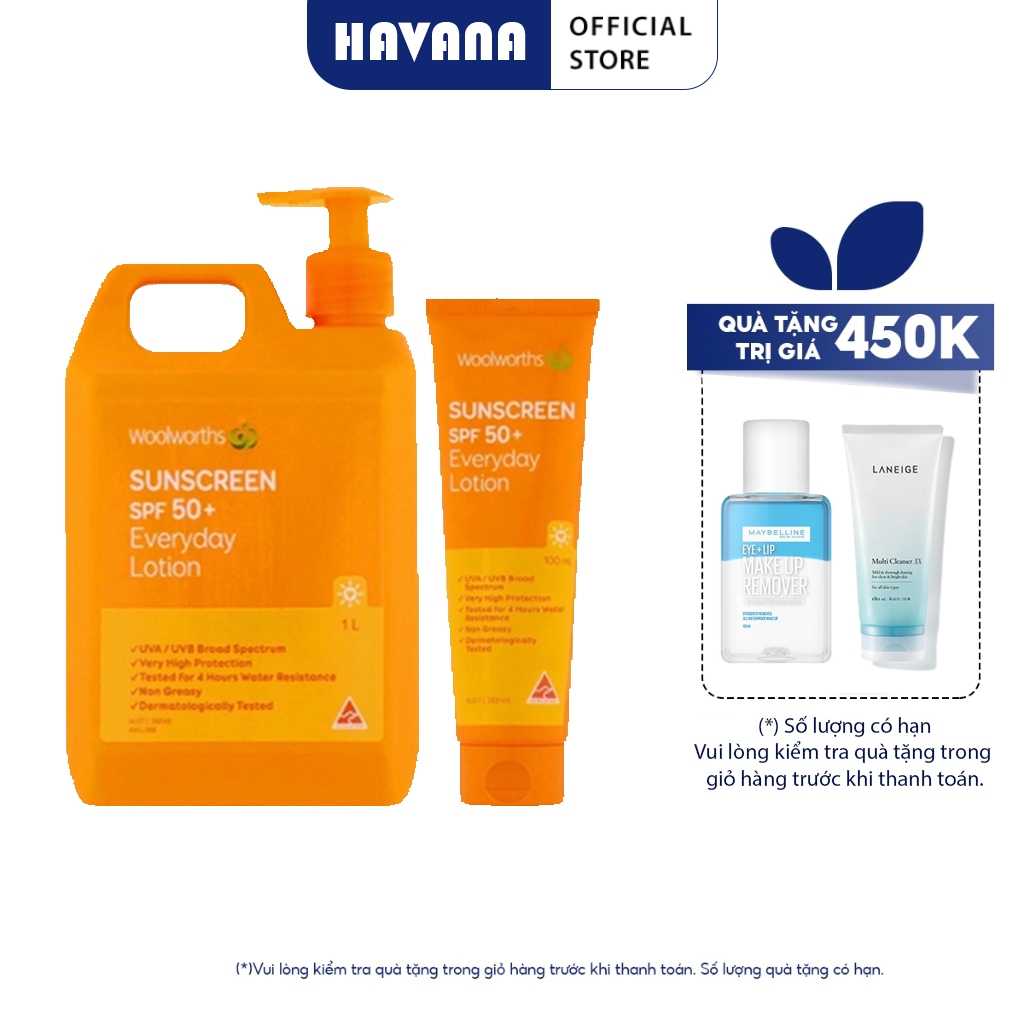 Kem chống nắng Woolworths Everyday Sunscreen SPF 50+
