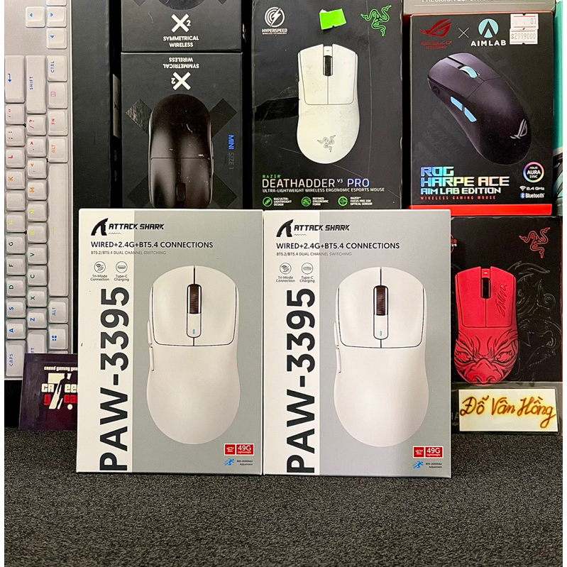 Chuột Bluetooth Không Dây Siêu Nhẹ Attack Shark X6 và X3 Chip PAW3395  Hiệu Suất Cao Siêu Mượt DPI 26000