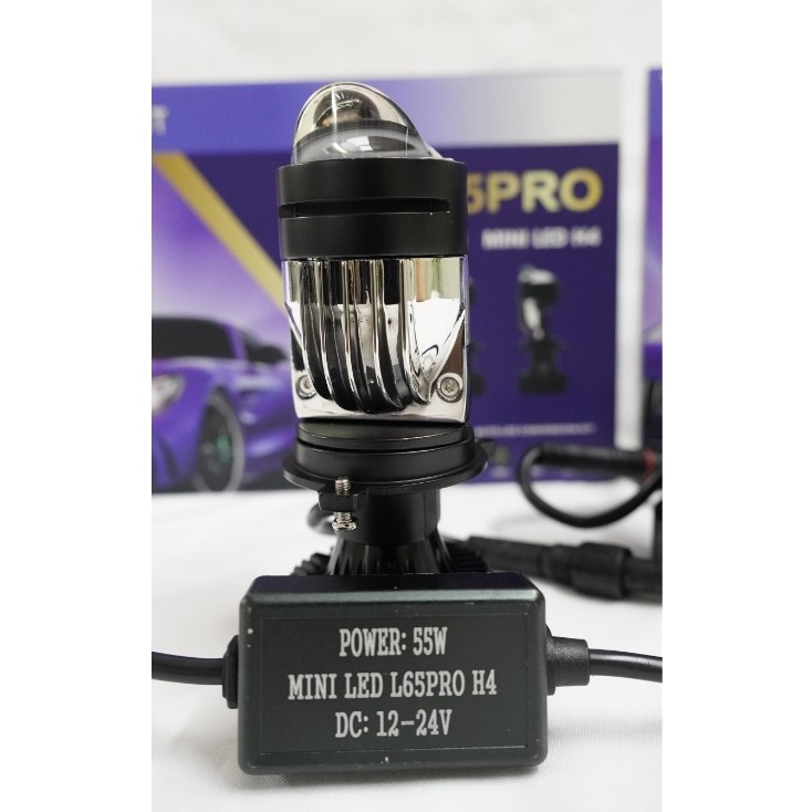 Đèn Led bi cầu mini H4 Vislight cao cấp mẫu mới 2023 gắn ô tô, xe máy, xe tải, bảo hành 3 năm