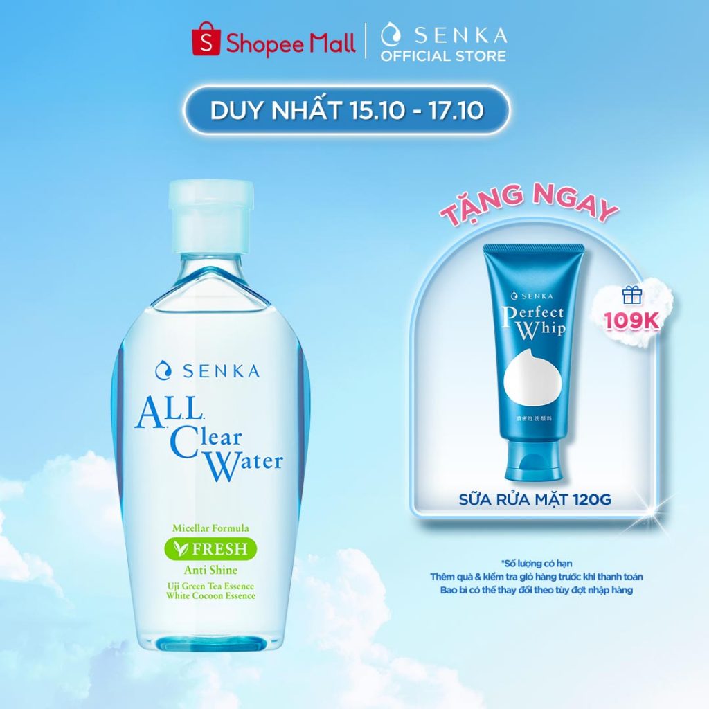 [VT] Nước tẩy trang Micellar Senka A.L.L Clear Water Fresh 230ml