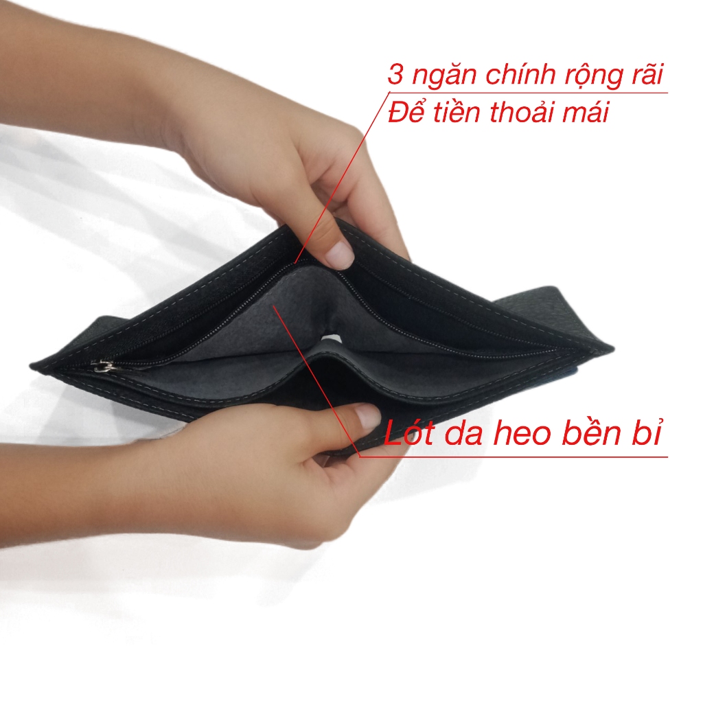 Ví nam da bò sáp hạt PQ Leather PV9 - Bảo hành 12 tháng, full box làm quà tặng