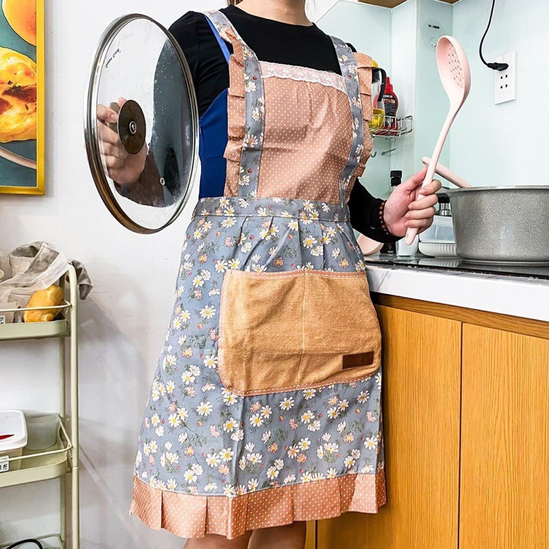 Tạp dề nấu bếp hoa nhí Vintage