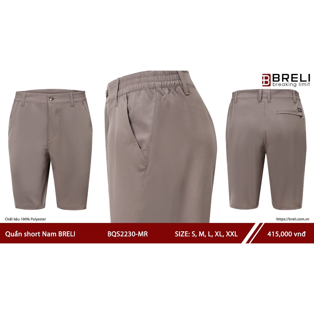 Quần short nam thể thao Breli - BQS2230-MR