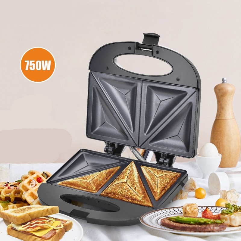 Máy làm bánh Sokany KJ-105 làm bánh hotdog hoặc kẹp sandwich công suất 750W chống dính tốt có đèn báo sáng