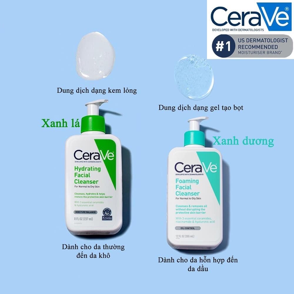 Sữa rửa mặt CERAVE nhẹ nhàng nhất cho da