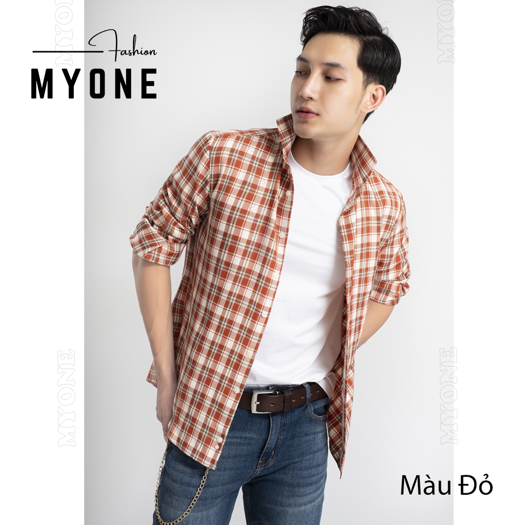 Áo sơ mi nam kẻ Caro form slimfit 5 màu, chất liệu Cotton co giãn tốt MyOne SMDT-ZR-022026
