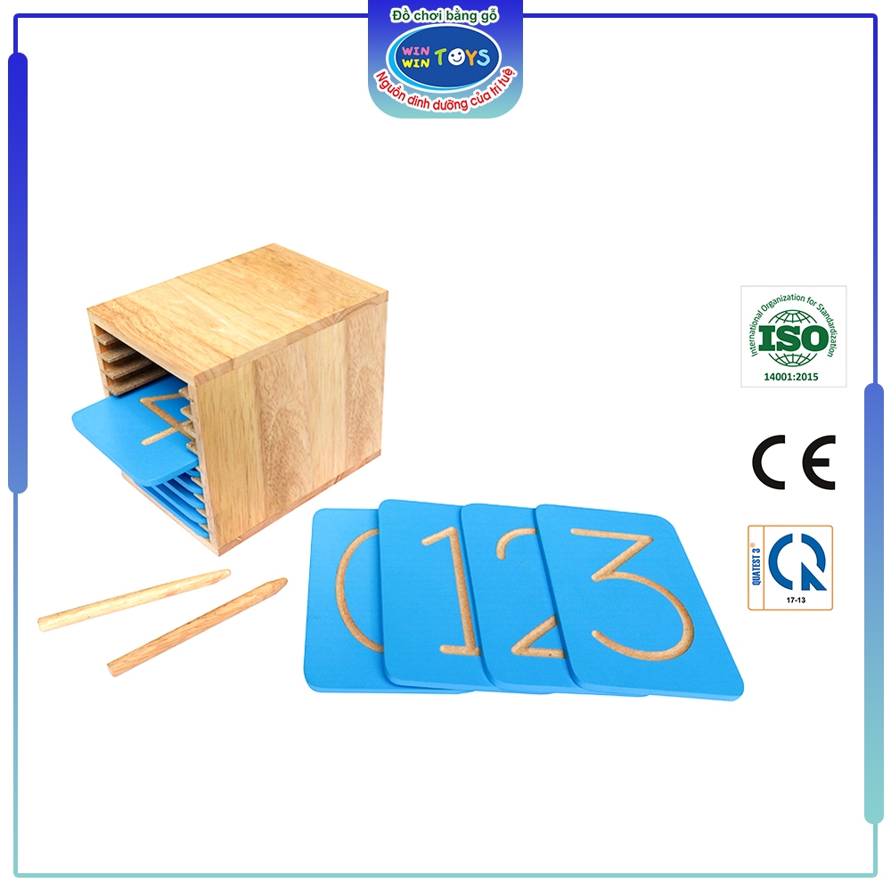 Đồ chơi gỗ Bộ luyện viết số | Winwintoys 65382 | Tập cách tập viết và làm quen với con số | Đạt tiêu chuẩn CE và TCVN