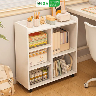 Kệ gỗ đa năng IGA lưu trữ tiện dụng có bánh xe di động thông minh GP173