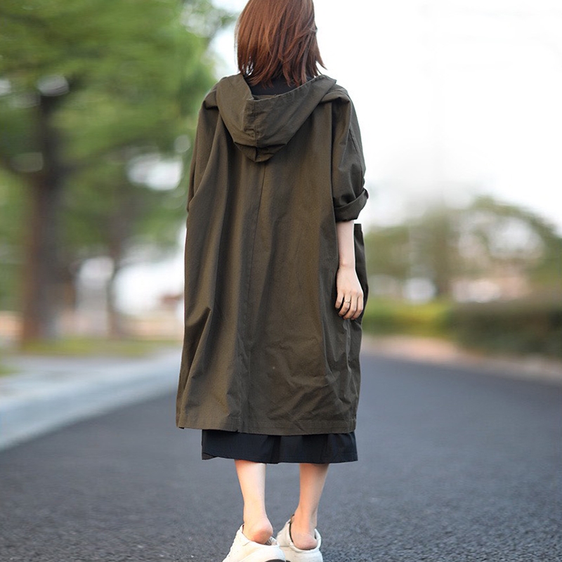 Áo khoác kaki KAMAKA form dài có mũ hai túi lớn - NU8096