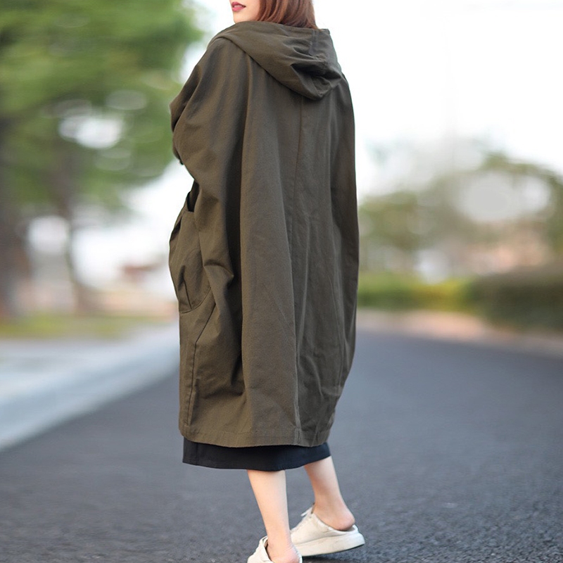 Áo khoác kaki KAMAKA form dài có mũ hai túi lớn - NU8096