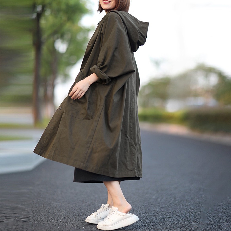 Áo khoác kaki KAMAKA form dài có mũ hai túi lớn - NU8096