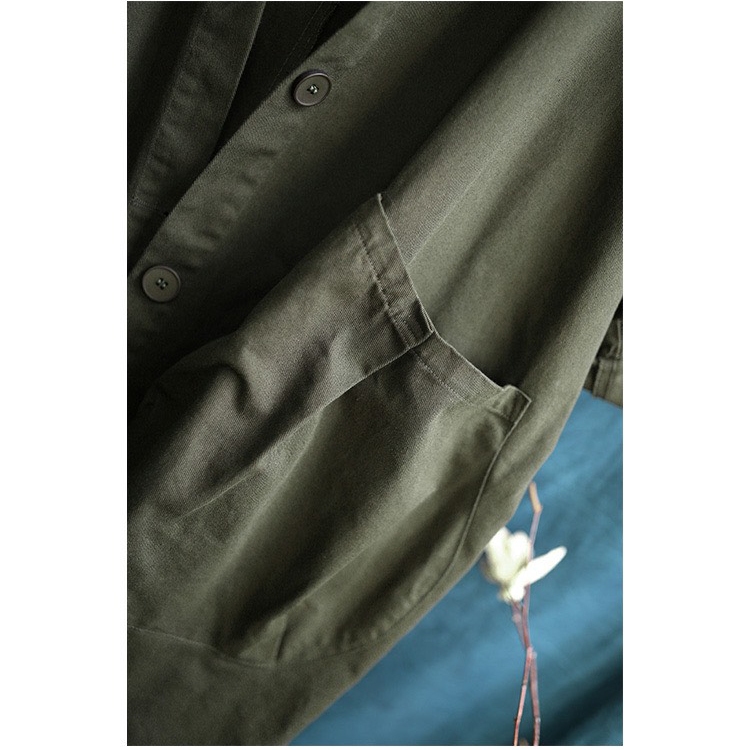 Áo khoác kaki KAMAKA form dài có mũ hai túi lớn - NU8096