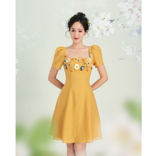 OLV - Đầm Marina Square Neck Embro