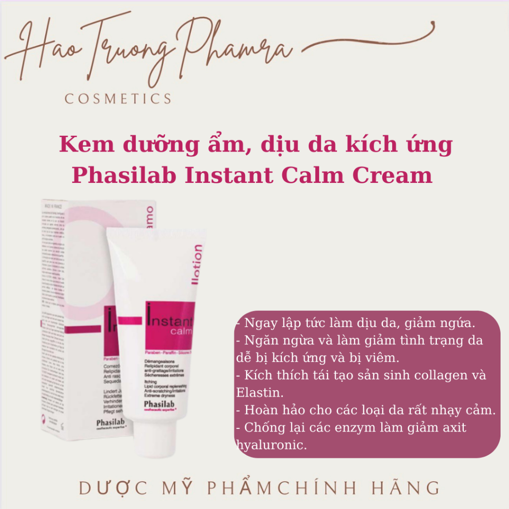 Kem dưỡng ẩm , dịu da kích ứng Phasilab Instant Calm Cream 40ml