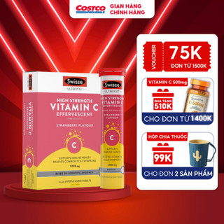 Viên sủi bổ sung vitamin C Swisse Ultiboost Vitamin C Effervescent strawberry flavour 60 viên của Úc