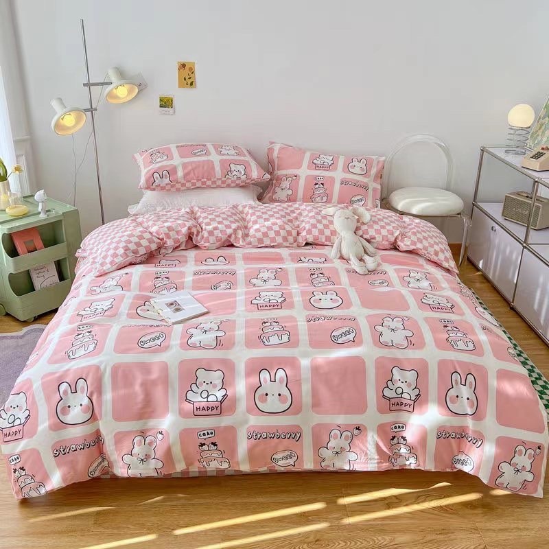 Bộ chăn ga gối cotton organic mẫu Hoạt hình cho bé DREAMHOME
